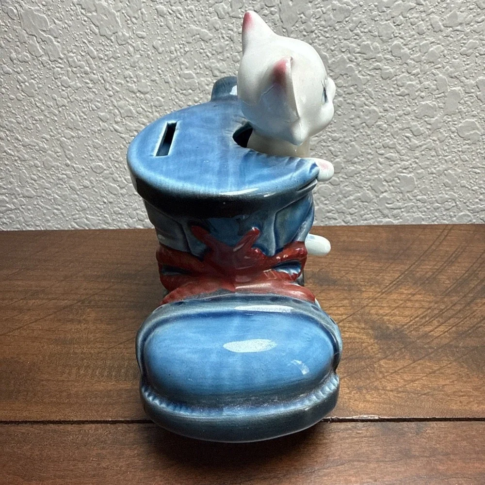 Vintage Kitty Cat in a Shoe Piggy Bank Japan